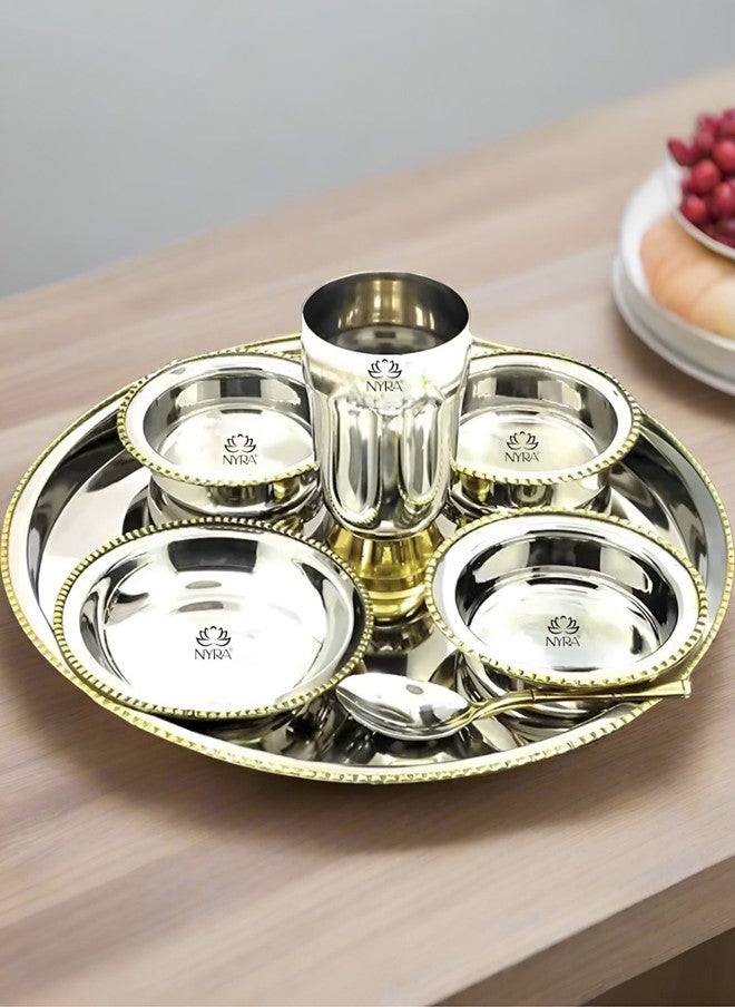Nyra Kitchenware Stainless Steel 7 Piece Dinner Set - Dishwasher Safe - Image 1